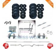 100 KG HOME GYM PACKAGE WEIGHT PLATES + MULTI BENCH + RODS + GLOVES + GRIPPER